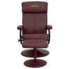 Personalized Contemporary Burgundy Leather Recliner And Ottoman With Leather Wrapped Base - By Flash Furniture - Madison Seating