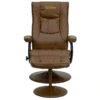 Personalized Contemporary Palimino Leather Recliner And Ottoman With Leather Wrapped Base - By Flash Furniture - Madison Seating -Furniture Sales Store Personalized Contemporary Palimino Leather Recliner and Ottoman with Leather Wrapped Base by Flash Furniture