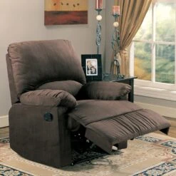 Recliner With Chocolate Microfiber Upholstery - With Glider By Coaster Fine Furniture - Madison Seating