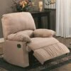 Recliner With Light Brown Microfiber Upholstery - With Glider By Coaster Fine Furniture - Madison Seating