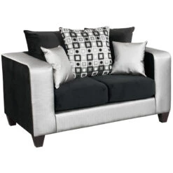 Riverstone Implosion Black Velvet Loveseat - By Flash Furniture - Madison Seating
