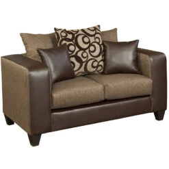 Riverstone Object Espresso Chenille Loveseat - By Flash Furniture - Madison Seating