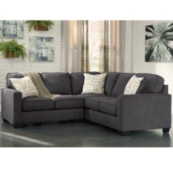 Signature Design By Ashley Alenya 2-Piece Sofa Sectional In Charcoal Microfiber - By Flash Furniture - Madison Seating