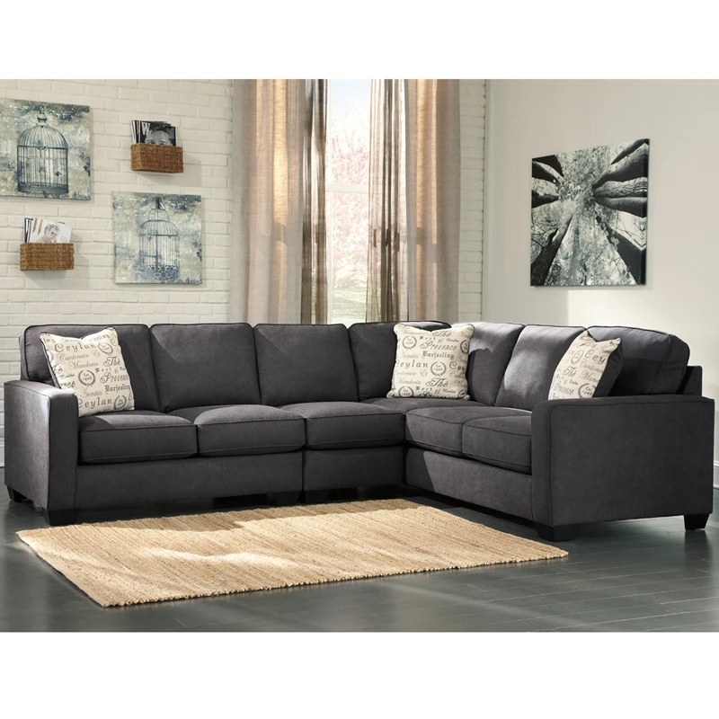 Signature Design By Ashley Alenya 3-Piece RAF Sofa Sectional In Charcoal Microfiber - By Flash Furniture - Madison Seating 4 Signature Design By Ashley Alenya 3-Piece RAF Sofa Sectional In Charcoal Microfiber - By Flash Furniture - Madison Seating - Image 2