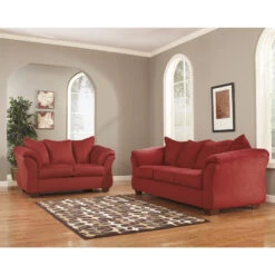 Signature Design By Ashley Darcy Loveseat In Salsa Microfiber - By Flash Furniture - Madison Seating -Furniture Sales Store Signature Design by Ashley Darcy Loveseat in Salsa Microfiber by Flash Furniture 1