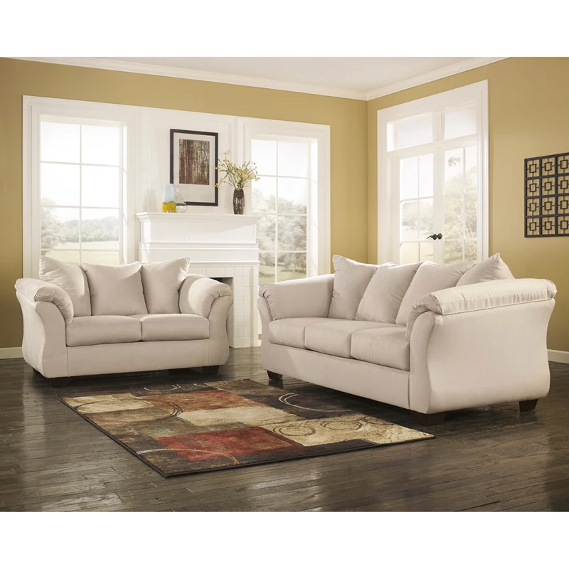 Signature Design By Ashley Darcy Loveseat In Stone Microfiber - By Flash Furniture - Madison Seating 4 Signature Design By Ashley Darcy Loveseat In Stone Microfiber - By Flash Furniture - Madison Seating - Image 2
