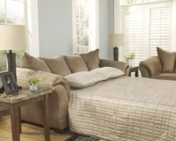 Signature Design By Ashley Darcy Mocha Full Sofa Sleeper - Madison Seating