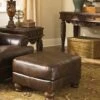 Signature Design By Ashley Fresco Antique DuraBlend Accent Ottoman - Madison Seating