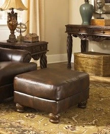 Signature Design By Ashley Fresco Antique DuraBlend Accent Ottoman - Madison Seating