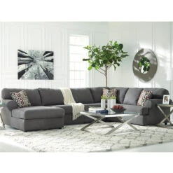 Signature Design By Ashley Jayceon 3-Piece RAF Sofa Sectional In Steel Fabric - By Flash Furniture - Madison Seating