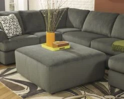 Signature Design By Ashley Jessa Place Pewter Oversized Accent Ottoman - Madison Seating