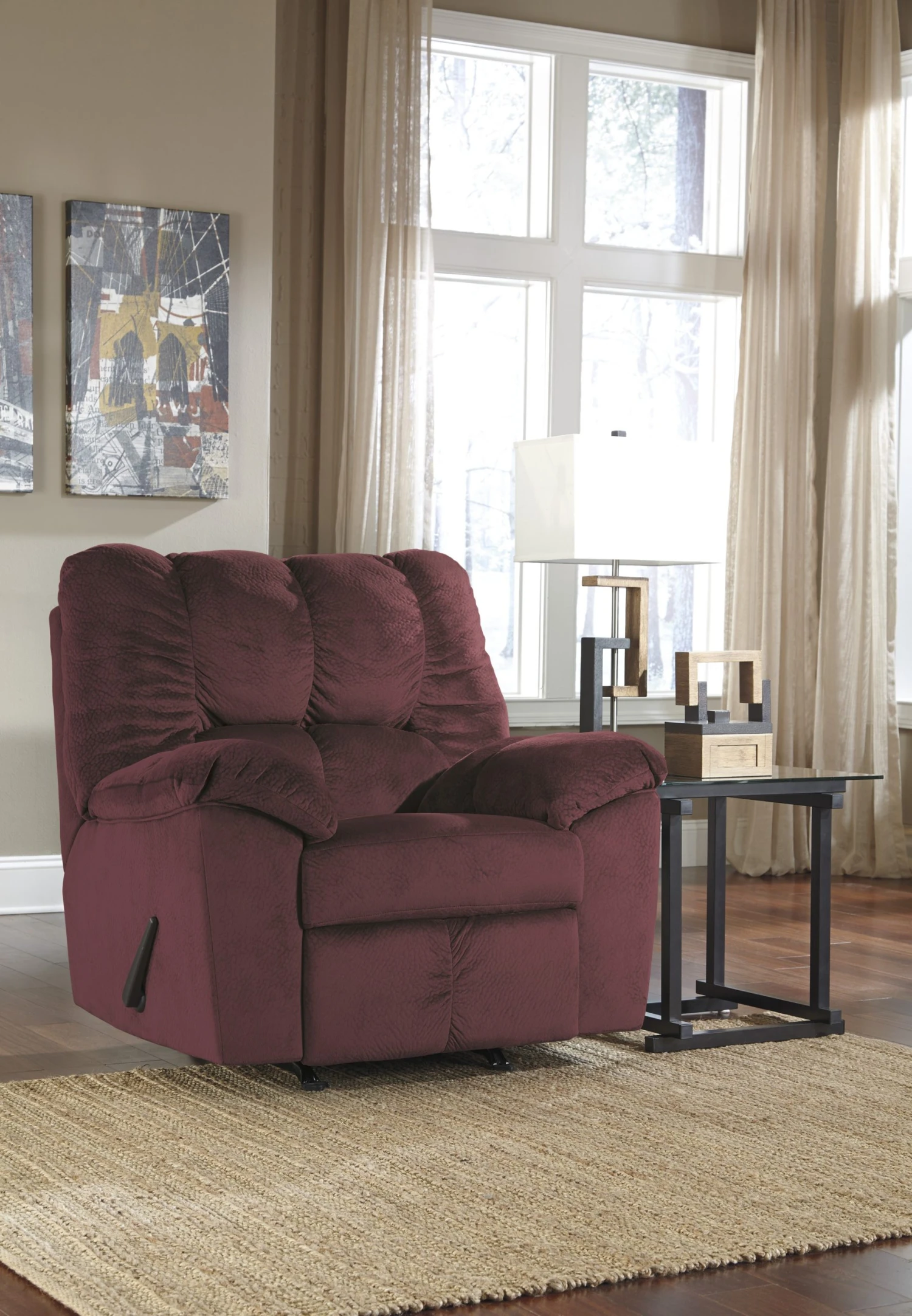 Signature Design By Ashley Julson Burgundy Rocker Recliner - Madison Seating 3 Signature Design By Ashley Julson Burgundy Rocker Recliner - Madison Seating