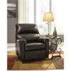 Signature Design By Ashley Talco Rocker Recliner In Gunmetal Faux Leather - By Flash Furniture - Madison Seating -Furniture Sales Store Signature Design by Ashley Talco Rocker Recliner in Gunmetal Faux Leather by Flash Furniture