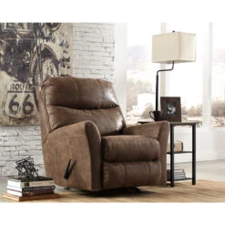 Signature Design By Ashley Tullos Rocker Recliner In Coffee Faux Leather - By Flash Furniture - Madison Seating