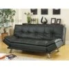 Sofa Bed With Black Leather-Like Vinyl Upholstery By Coaster Fine Furniture - Madison Seating -Furniture Sales Store Sofa Bed with Black Leather Like Vinyl Upholstery by Coaster Fine Furniture