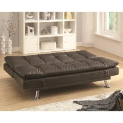 Sofa Bed With Brown Leatherette Upholstery By Coaster Fine Furniture - Madison Seating -Furniture Sales Store Sofa Bed with Brown Leatherette Upholstery by Coaster Fine Furniture 1
