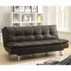 Sofa Bed With Brown Leatherette Upholstery By Coaster Fine Furniture - Madison Seating -Furniture Sales Store Sofa Bed with Brown Leatherette Upholstery by Coaster Fine Furniture
