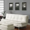Sofa Bed With White Leather-Like Vinyl Upholstery By Coaster Fine Furniture - Madison Seating -Furniture Sales Store Sofa Bed with White Leather Like Vinyl Upholstery by Coaster Fine Furniture