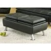 Storage Ottoman With Black Leather-Like Vinyl Upholstery By Coaster Fine Furniture - Madison Seating -Furniture Sales Store Storage Ottoman with Black Leather Like Vinyl Upholstery by Coaster Fine Furniture