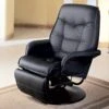 Swivel Chair Recliner With Black Leatherette Upholstery By Coaster Fine Furniture - Madison Seating -Furniture Sales Store Swivel Chair Recliner with Black Leatherette Upholstery by Coaster Fine Furniture